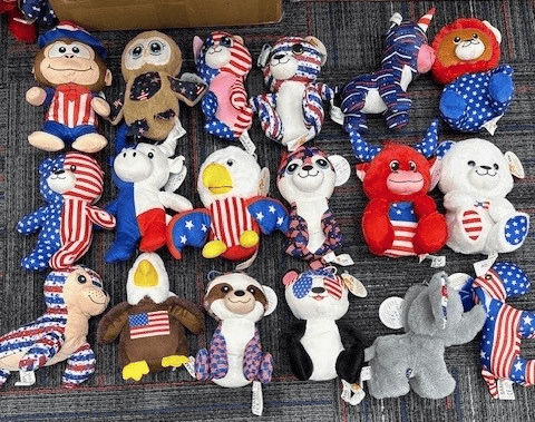 Patriotic Plush Mix - Only $1.99 each. Free Shipping too!