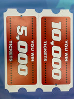 Hanging Plastic Tickets 5,000 Cut 2 Win Mini As Low As $59.00