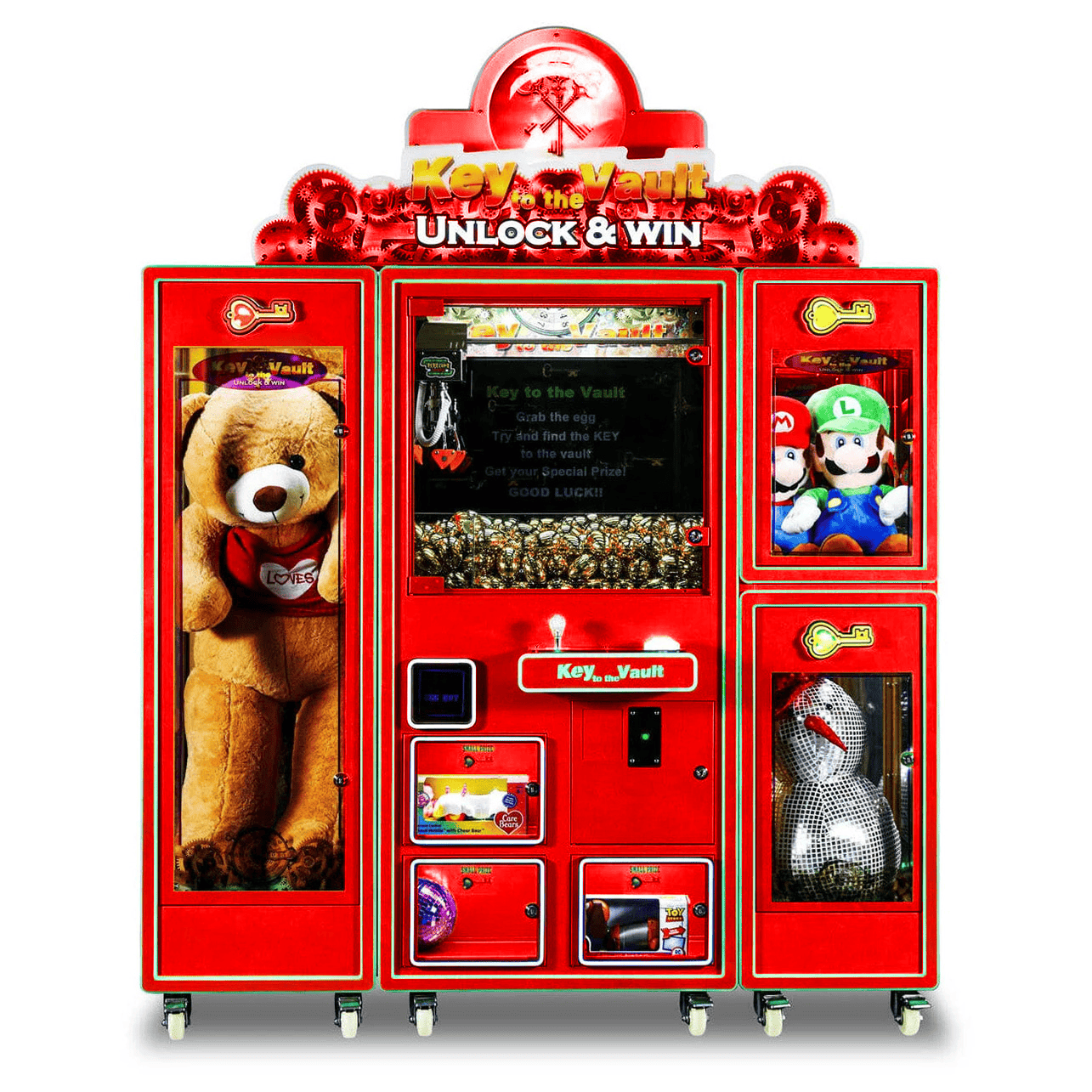 Key to the Vault Red Deluxe Cabinet with Dual Side Boxes