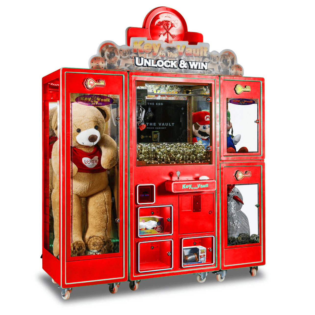 Key to the Vault Red Deluxe Cabinet with Dual Side Boxes