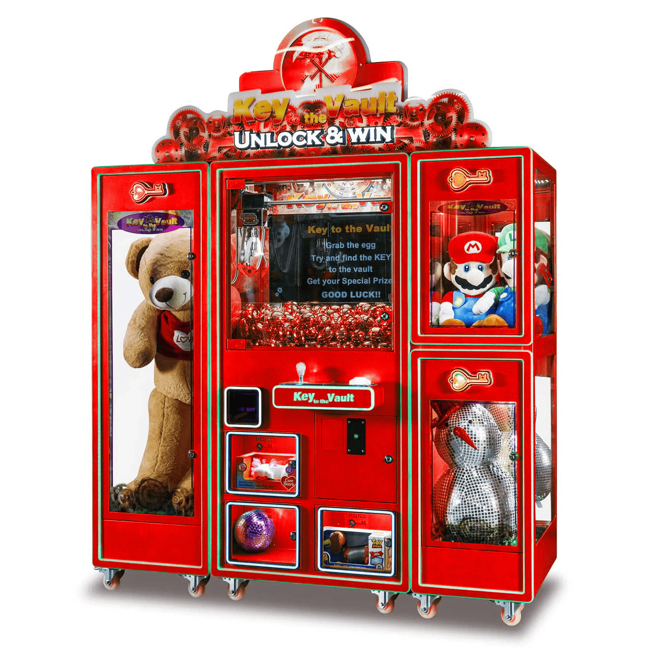 Key to the Vault Red Deluxe Cabinet with Dual Side Boxes