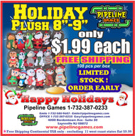 Christmas Plush Mix - Only $1.99 each. Free Shipping too!